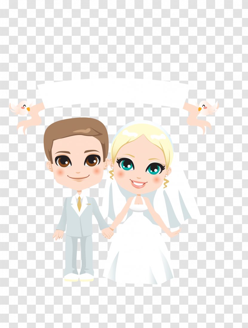 Marriage Drawing Illustration - Frame - Vector Color Cartoon Couple Transparent PNG