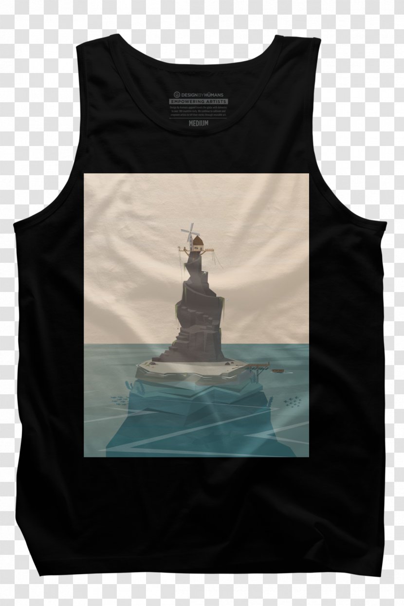 T-shirt Sleeveless Shirt Gilets Black M - T - Windmill Design Transparent PNG