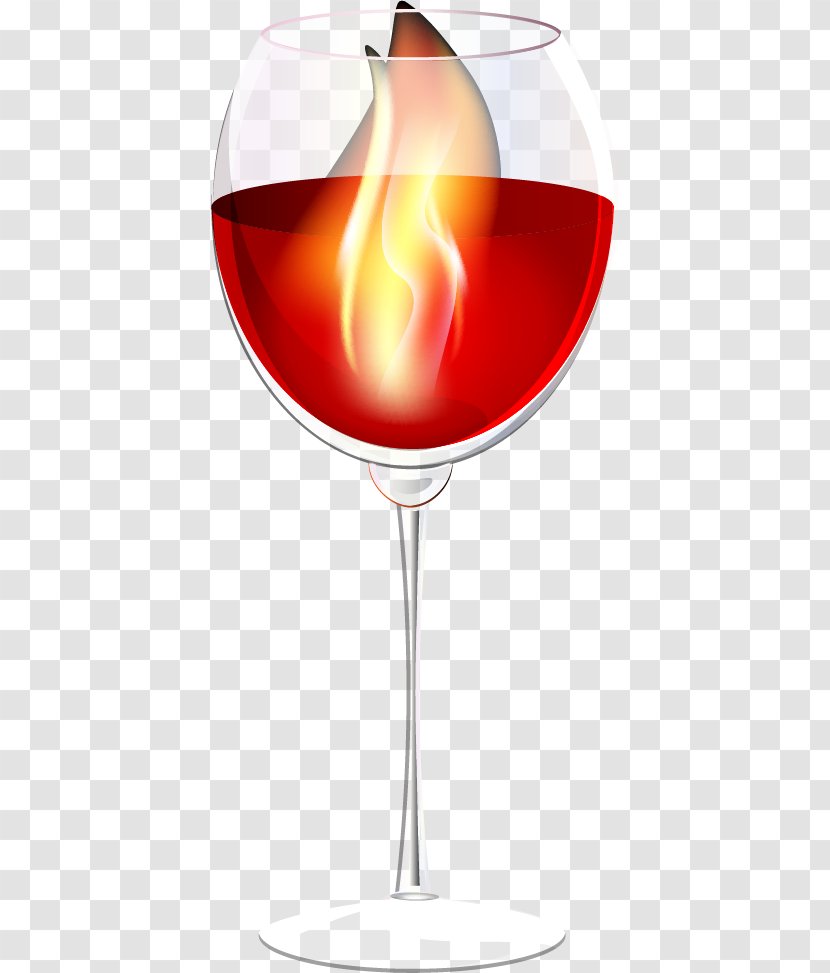 Wine Cocktail Garnish Glass - Cartoon - Vector Painted Transparent PNG
