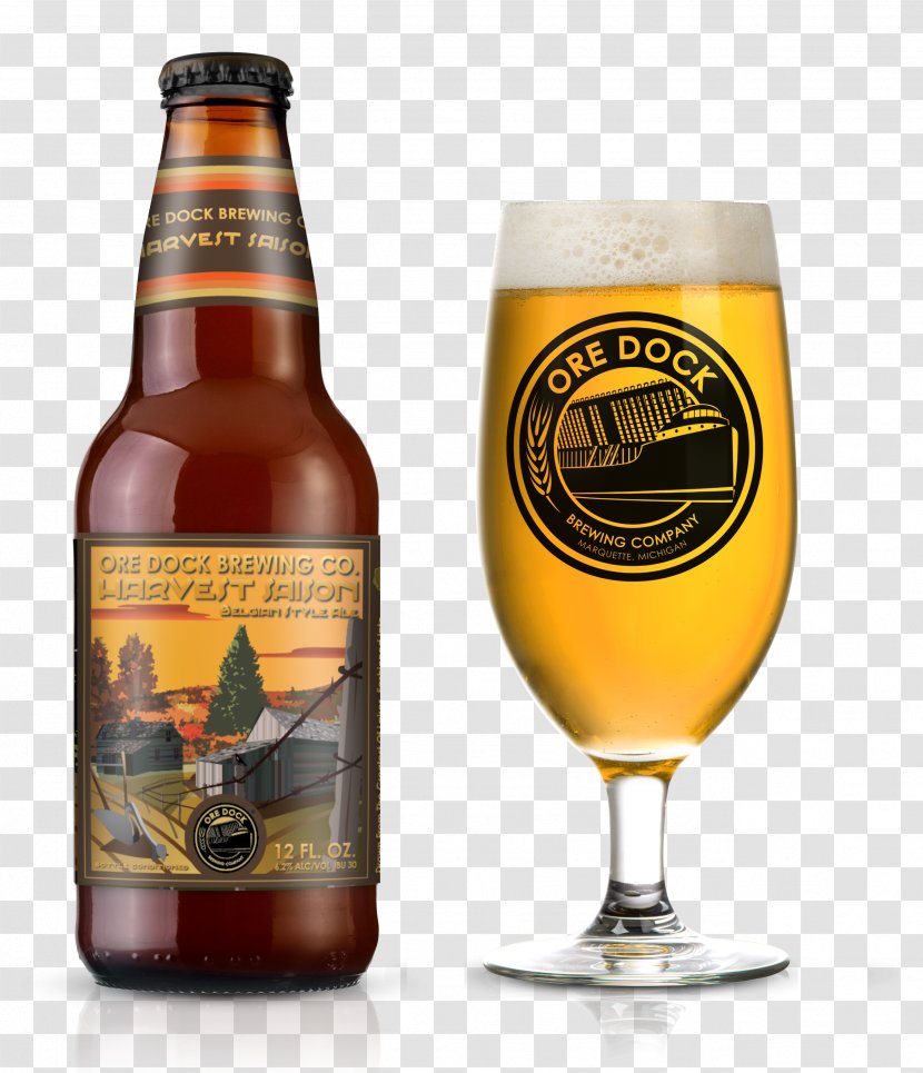 De Koninck Brewery Trappist Beer India Pale Ale - Glass - Water Bottle Mockup Transparent PNG