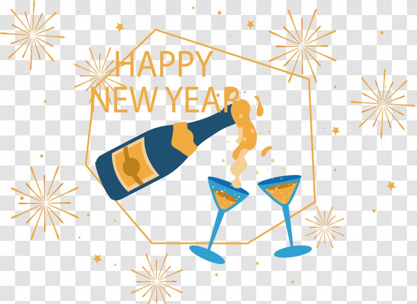 Champagne New Year Illustration - Party Transparent PNG