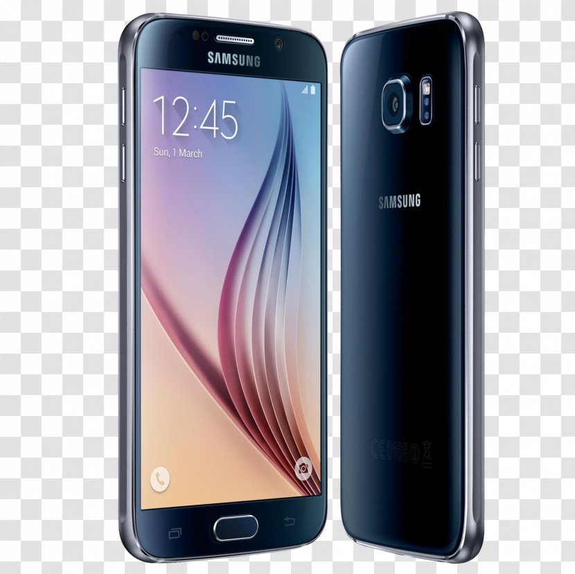 Samsung Galaxy S6 Edge 4G Black Sapphire Unlocked Transparent PNG
