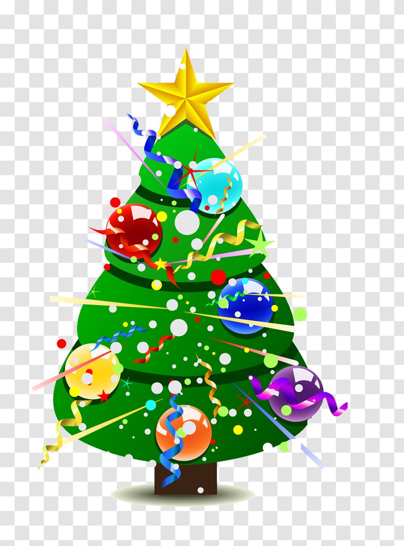 Beautiful Colorful Christmas Trees Decoration Santa Claus - And Holiday Season - Tree Transparent PNG