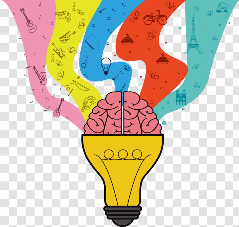 Icon Design Creativity Mind - Vector Creative Brain Bulb Transparent PNG