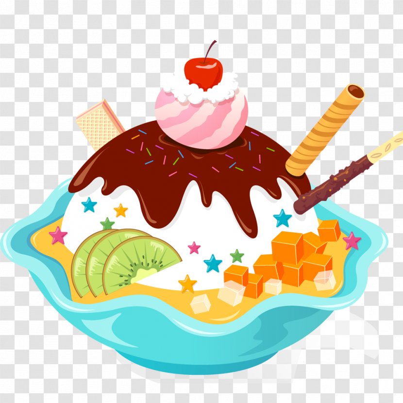 Ice Cream Cone Cartoon - Cake Transparent PNG