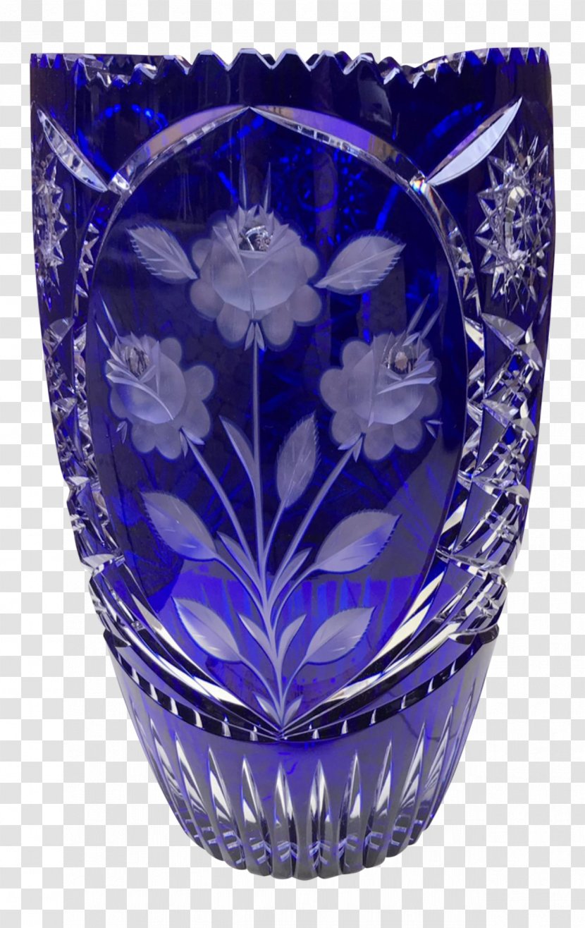 Cobalt Blue Vase Glass Bohemian Transparent PNG