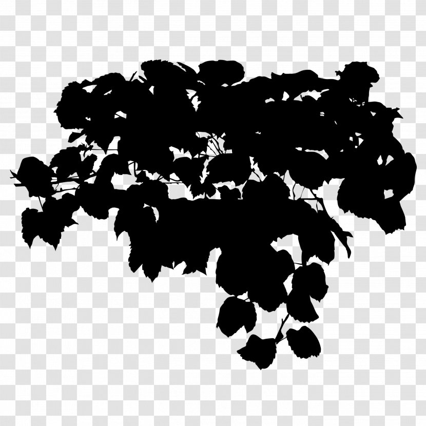 Grape Black & White - Leaf - M Font Silhouette Transparent PNG