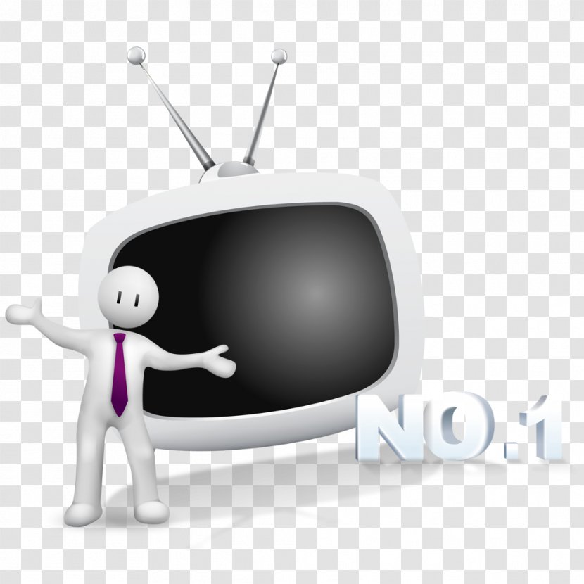 3D Computer Graphics Television - Highdefinition - Free White TV Villain Pull Material Transparent PNG