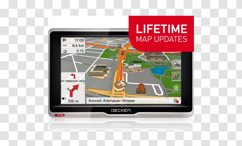 GPS Navigation Systems Car Automotive System Becker Active 5 LMU Plus - Traffic Message Channel - Navigator5 In Colour800 X 480 PixelsWidescreenCar Transparent PNG