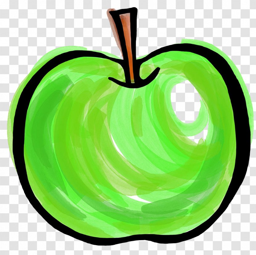 Apple Clip Art - Painted Green Transparent PNG
