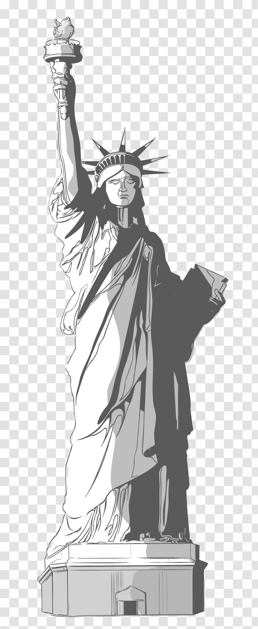 Statue Of Liberty Drawing Clip Art - Cartoon - Cliparts Transparent PNG