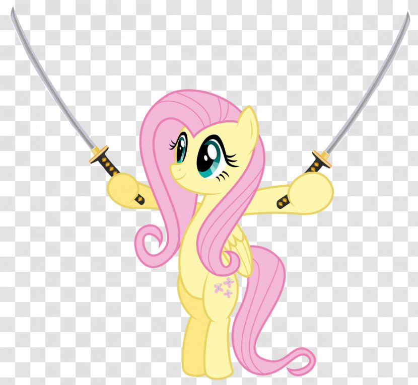 DeviantArt Fluttershy Cartoon - Heart - Katana Transparent PNG