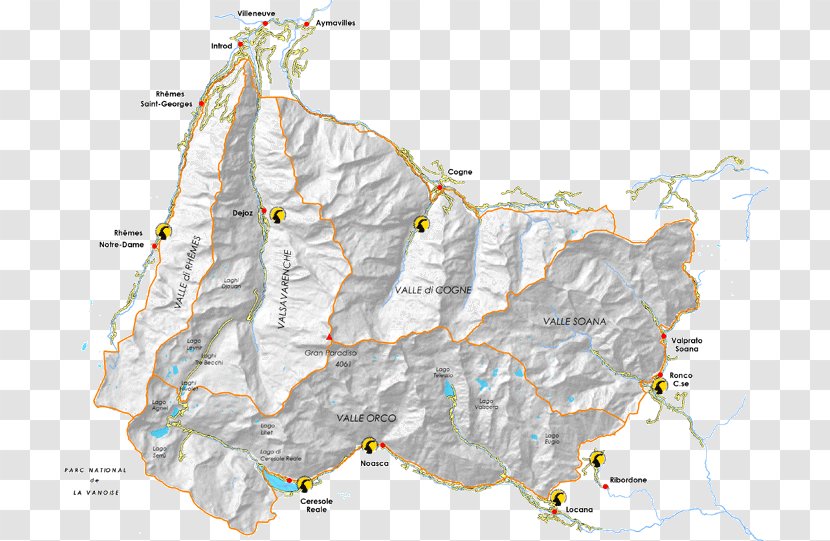 Gran Paradiso Nivolet Pass Serrù Lake Sasso E Monti Della Laga National Park Appennino Tosco-Emiliano - Map Transparent PNG