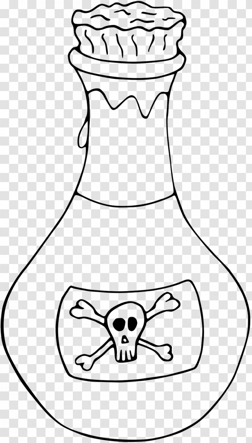 Poison Toxicity Skull And Crossbones Clip Art - Black White Transparent PNG