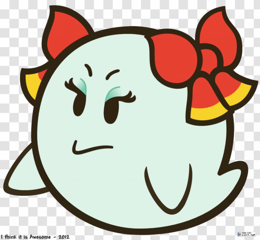 Super Paper Mario Boos Lady Bow - Frame Transparent PNG