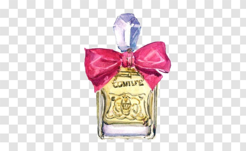 Perfume Bottle Watercolor Painting - Frasco - A Of Bow Transparent PNG