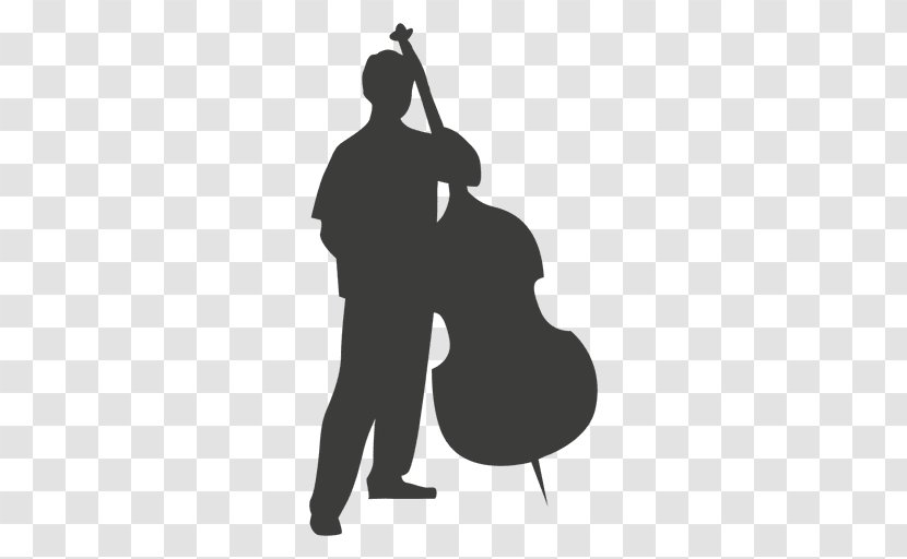 Silhouette Musician Bass Guitar Double - Tree Transparent PNG