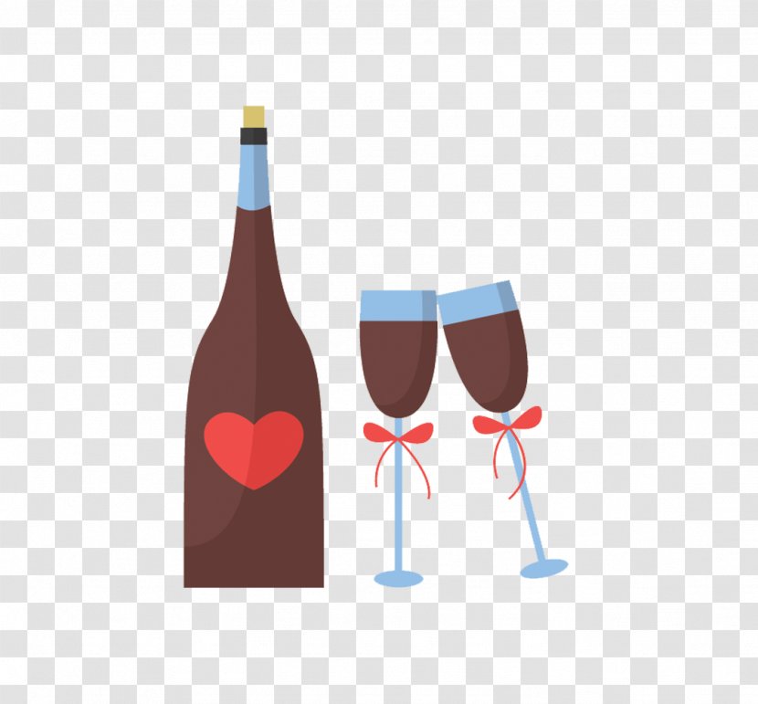 Red Wine Glass Euclidean Vector - Tableware - Goblet Creative Valentine's Day Transparent PNG