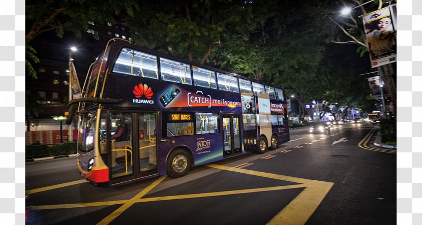 Double-decker Bus Singapore Public Transport Service Coach - Vehicle - Illuminated Lights Transparent PNG