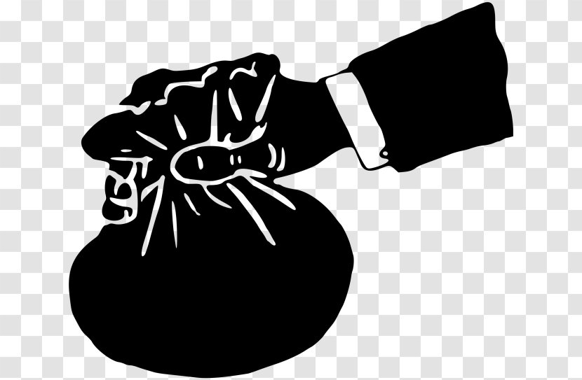 Money Bag Clip Art - Black Transparent PNG