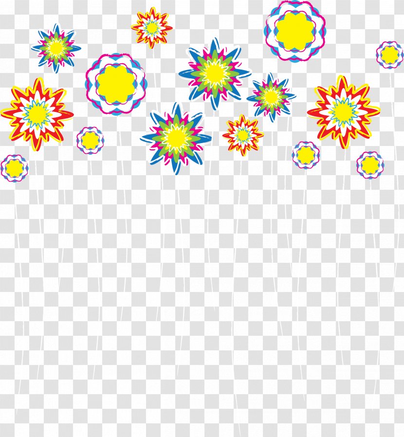 Hand-painted Colorful Flowers - Point - Text Transparent PNG