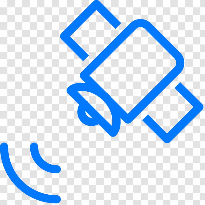 Satellite Icon Design - Text - Blue Transparent PNG