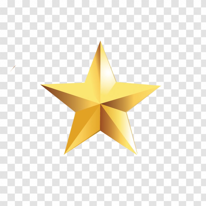 Star Polygon Pentagram Gold Yellow - Golden Five-pointed Transparent PNG