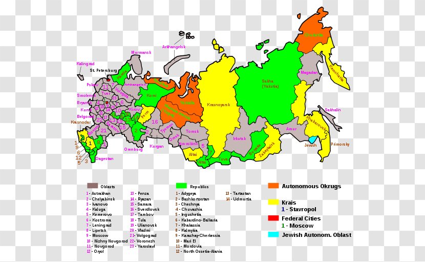 Autonomous Oblasts Of Russia Republics Jewish Oblast Krais - Sakhalin Transparent PNG