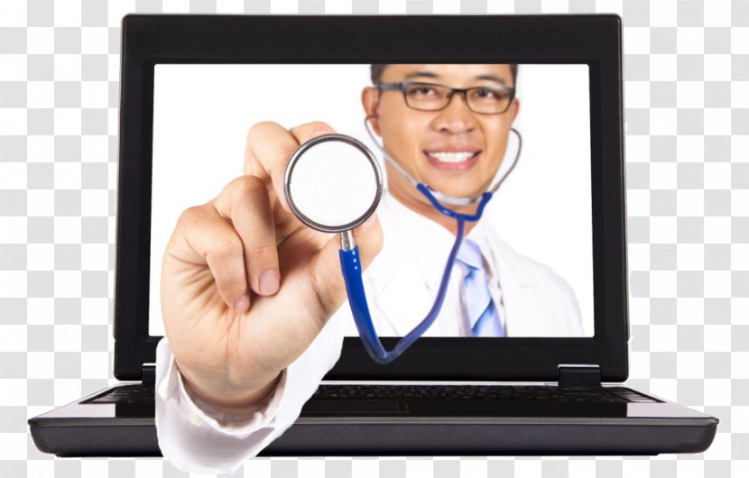 EHealth Health Care Medicine Physician - Doctor On Computer Transparent PNG
