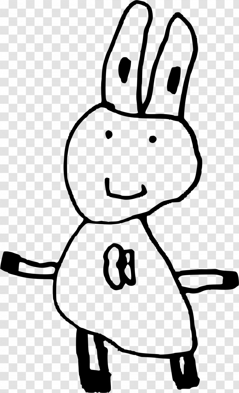 Line Art Drawing Cartoon Clip - Hand - Bunny Transparent PNG