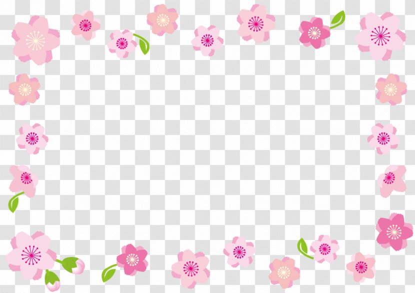 Rectangular Frame With Peach Blossom. - Flower - Heart Transparent PNG