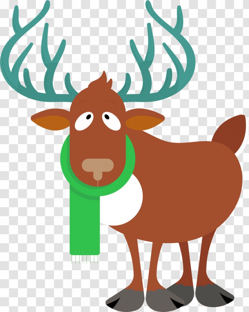 Reindeer Christmas Day Cartoon Santa Claus Image - Elk Transparent PNG