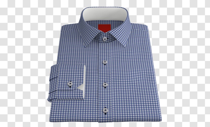 Dress Shirt Collar Blue Sleeve - Plaid - Gingham Transparent PNG