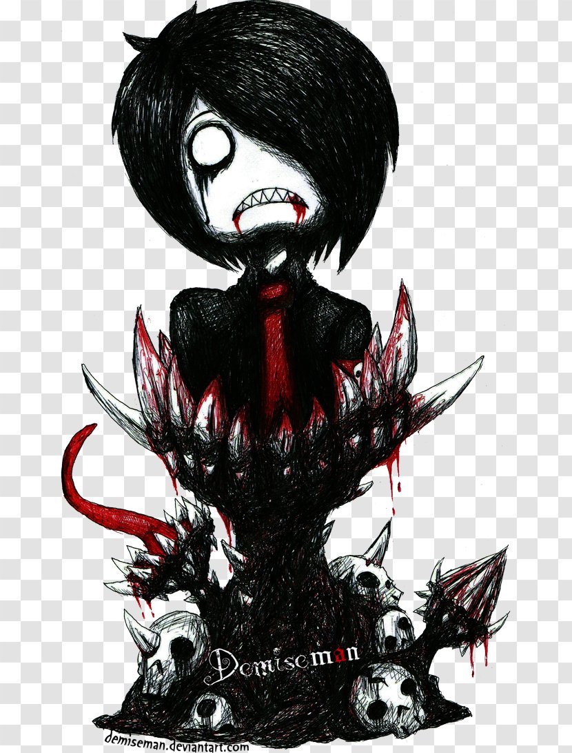 Drawing Emo Gothic Art - Flower - Terrorcactus Transparent PNG