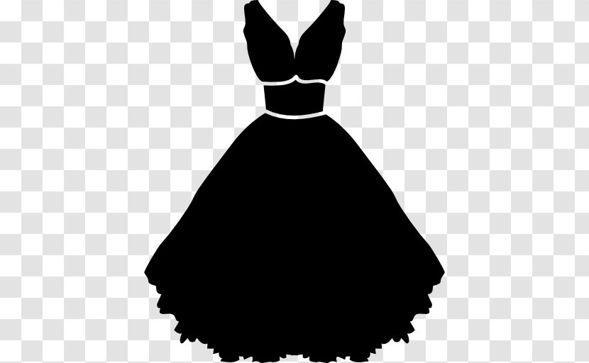 Wedding Dress Little Black Clothing Gown - Monochrome Photography Transparent PNG