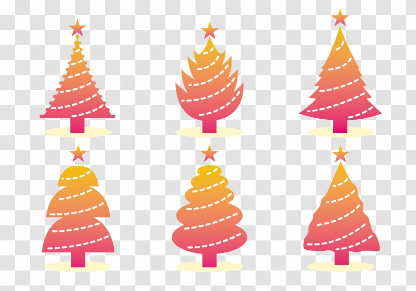 Christmas Tree Clip Art - Orange - Color Material Transparent PNG