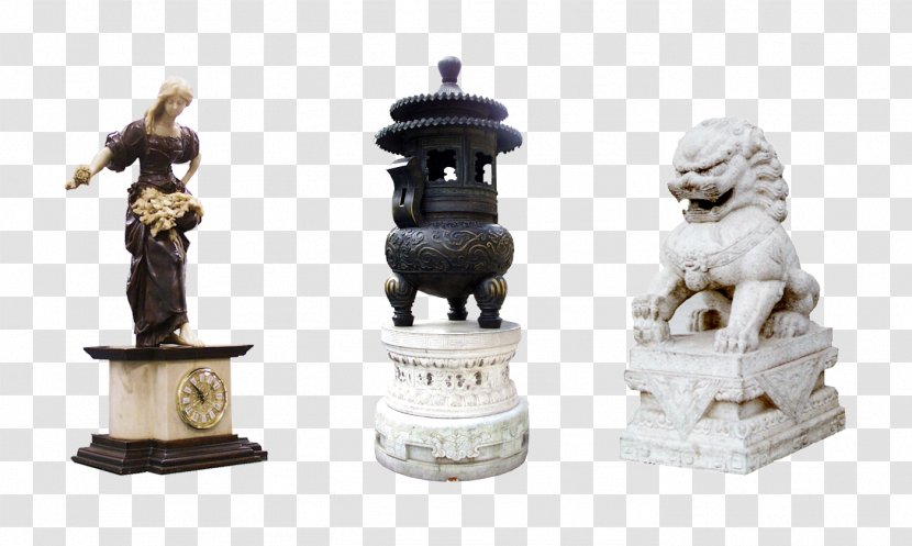 Stone Sculpture Chinese Guardian Lions - Large In Kind Transparent PNG