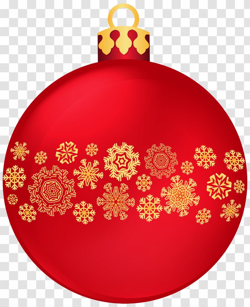 Christmas Ornament Ball Snowflake Clip Art - Red - Garland Transparent PNG