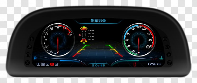 Car Dashboard Vehicle Audio Liquid-crystal Display Speedometer Transparent PNG