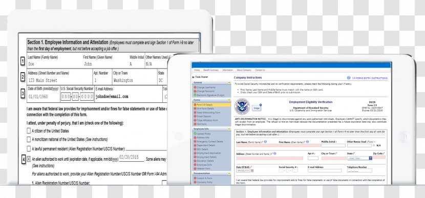 Form I-9 E-Verify Organization Computer Program Document - Letter - Brand Transparent PNG