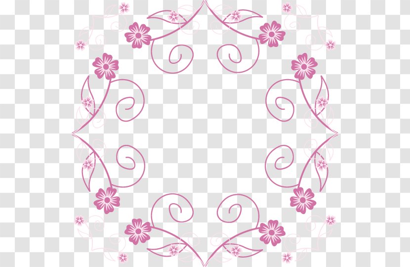Flower Pink Euclidean Vector Computer File - Textile - Border Box Transparent PNG