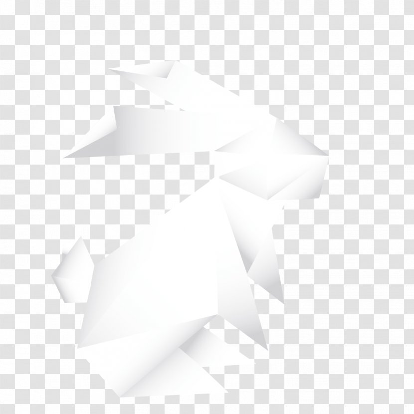 White Black Petal Angle - Vector Origami Rabbit Transparent PNG