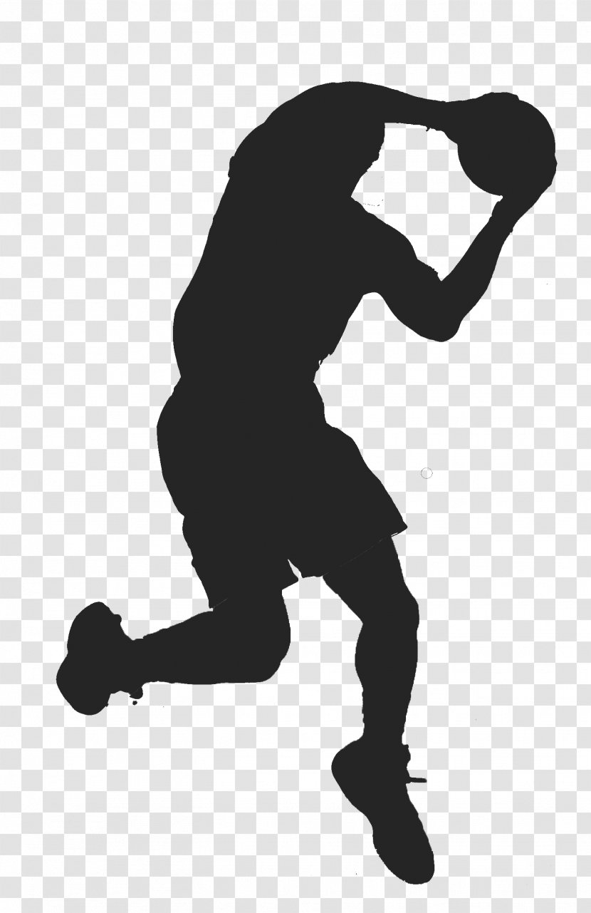 Basketball Jumpman Silhouette Athlete - Black - NBA Players Transparent PNG