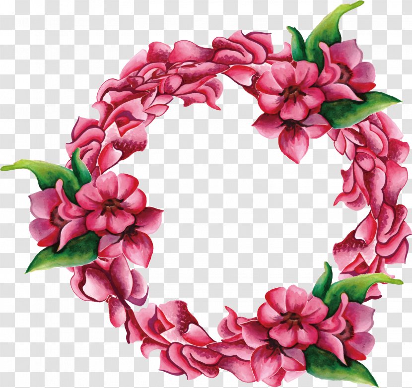 Flower Pink Euclidean Vector Rose - Cut Flowers - A Decorative Frame Of Red Transparent PNG