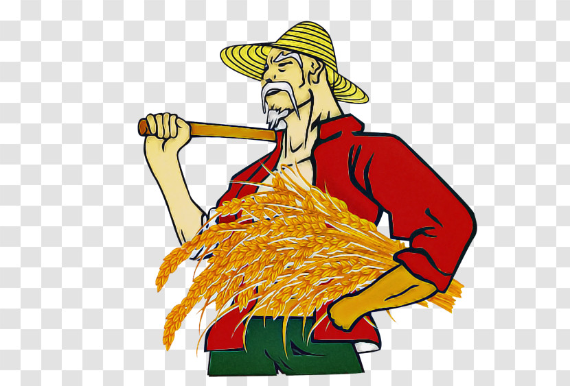 Agriculture Farmer Rice Paddy Field Harvest Transparent PNG