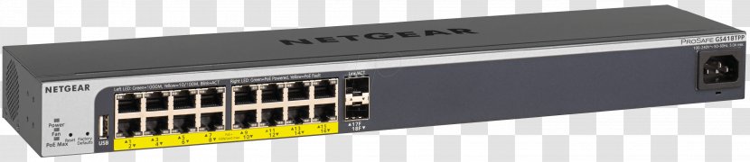 Power Over Ethernet Netgear Network Switch Gigabit Port Transparent PNG