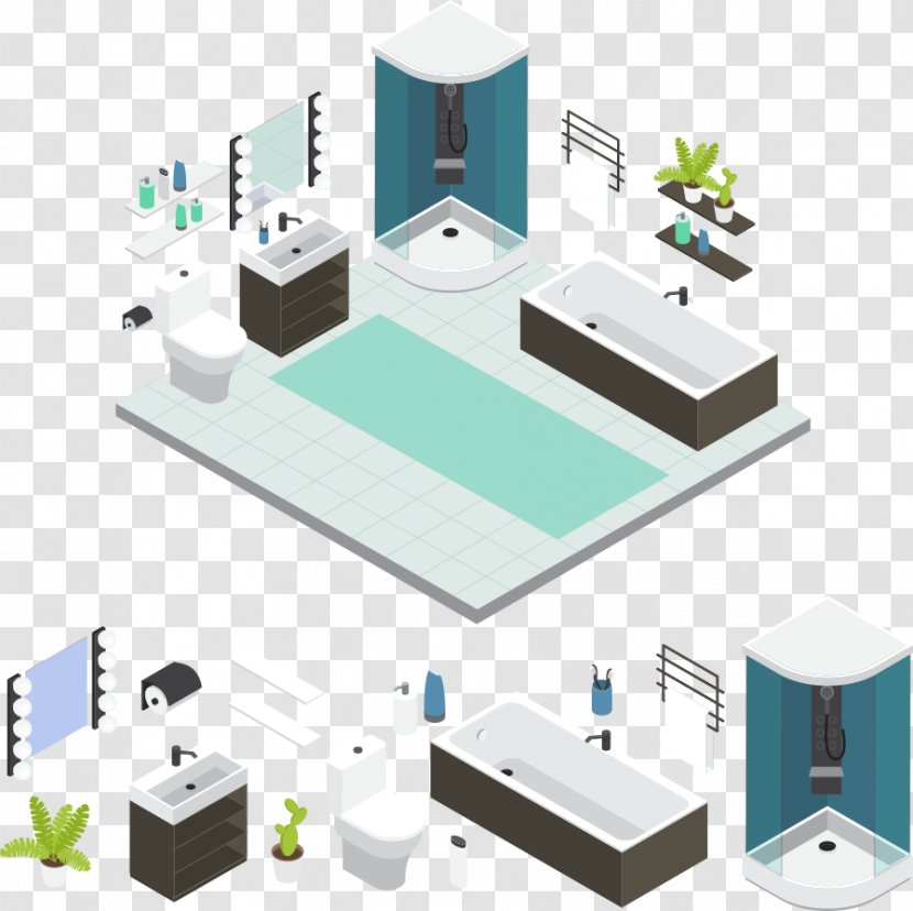 Bathroom Toilet - Cabinetry - Vector Design Transparent PNG
