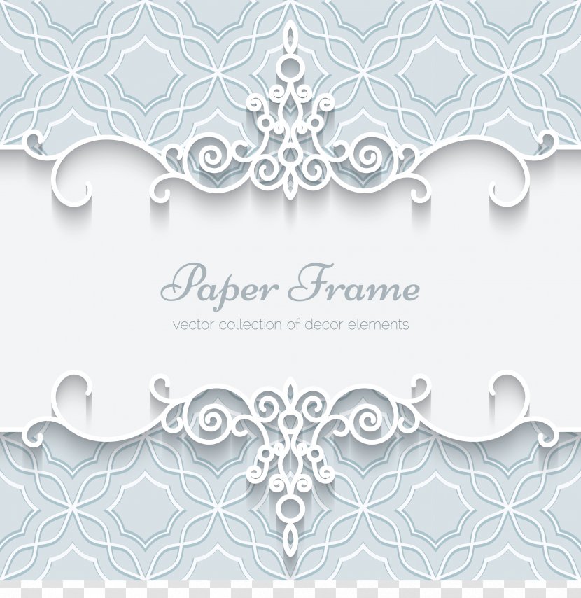 Paper Wedding Invitation Lace Ornament - White Border Pattern Vector Card Transparent PNG