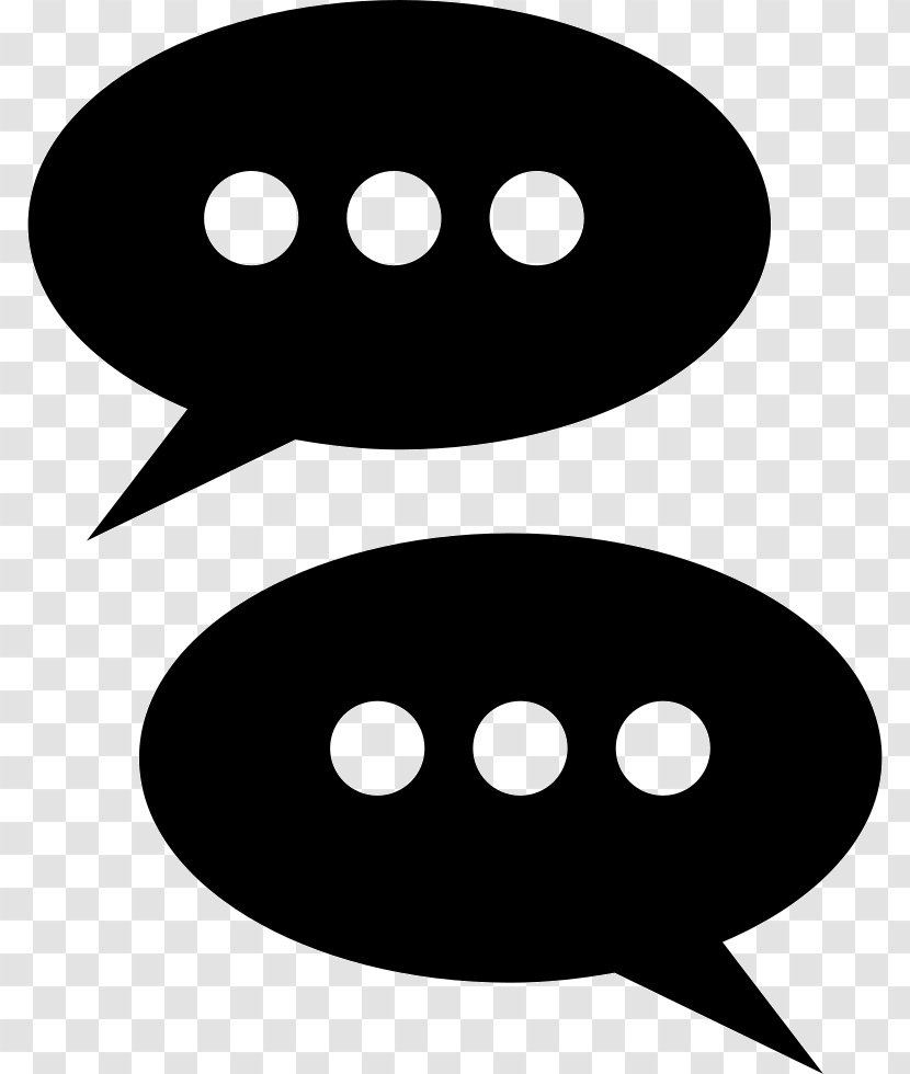 Speech Balloon Online Chat - Black And White - Head Transparent PNG