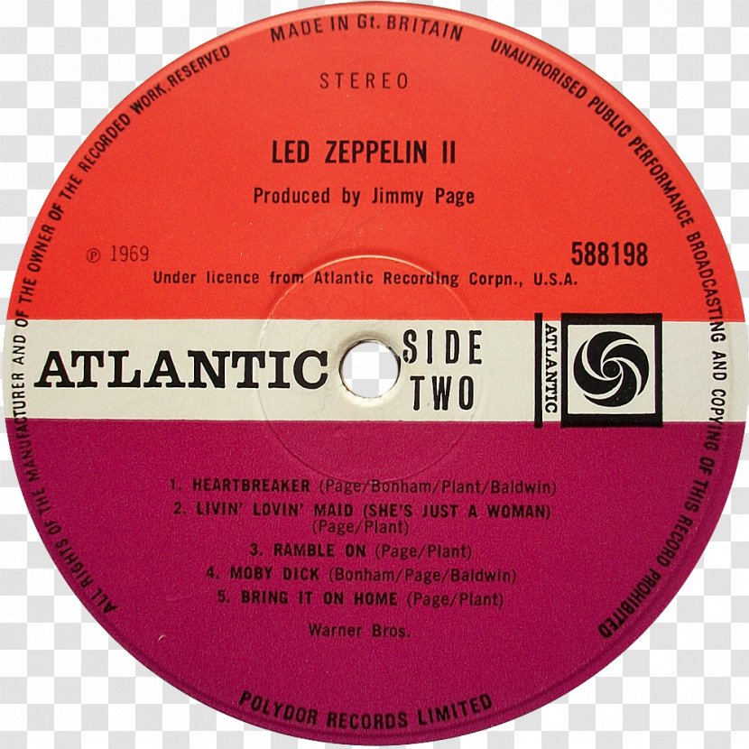 Led Zeppelin IV Phonograph Record II Album - Label - Rock Transparent PNG